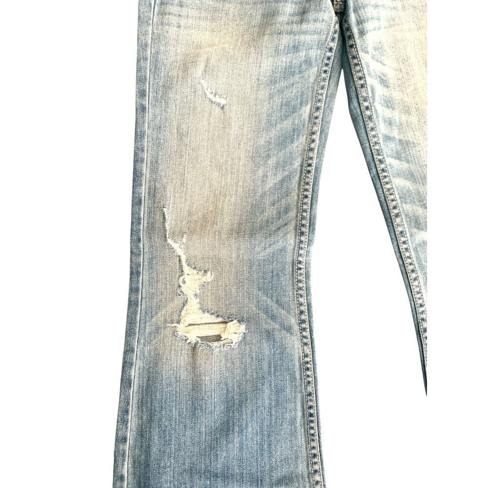 American Eagle Women's Distressed Hipster Boot Cut Jeans Low Rise Size 28 W - Picture 4 of 9